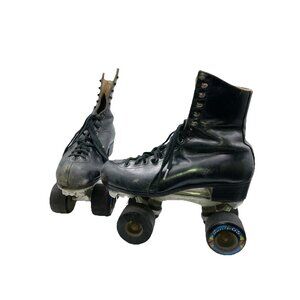 Vintage 70s 80s black roller skates size 6.5 women’s Black As Found